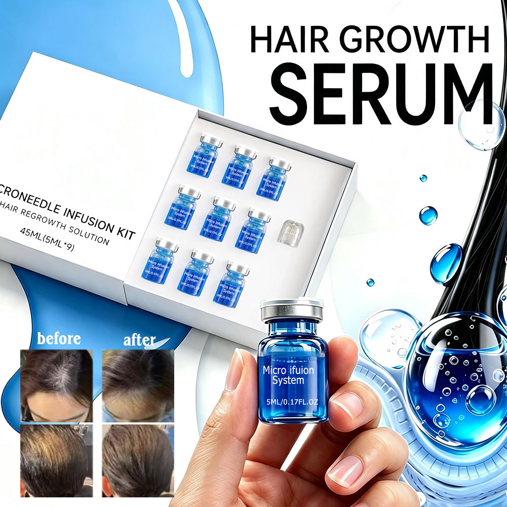 Hair Care Routine - ชุดอุปกรณ์ฉีดสารบำรุงหนังศีรษะด้วยไมโครนีดเดิล บำรุงและเพิ่มความชุ่มชื้นให้หนังศีรษะ ชุดโรลเลอร์ดูแลเส้นผมอย่างอ่อนโยนและผ่อนคลาย สำหรับเซรั่มบำรุงผมแห้งและผมบาง