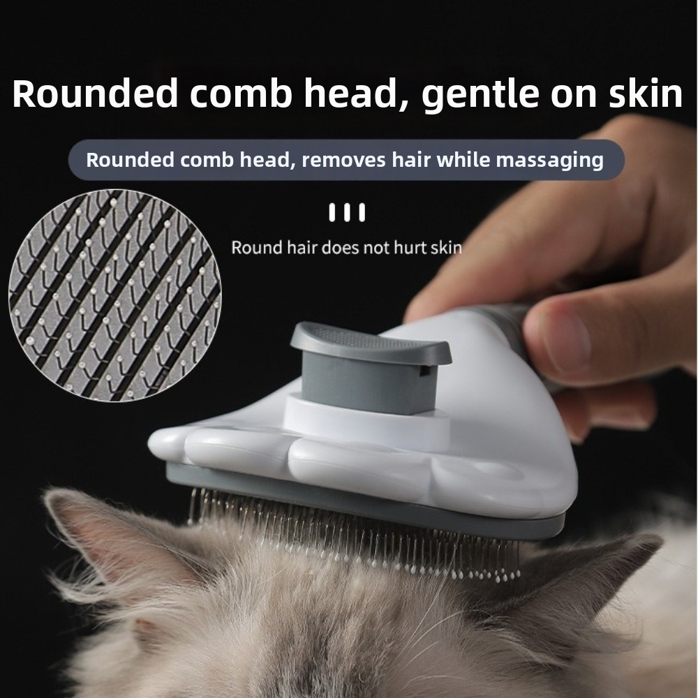 Hair Care Is Self Care - แปรงขนสัตว์เลี้ยงรูปอุ้งเท้าแมว ป้องกันขนพันกัน ใช้สำหรับกำจัดขนแมว ด้ามจับกันลื่น ทำความสะอาดตัวเองได้ หวีสำหรับสัตว์เลี้ยง