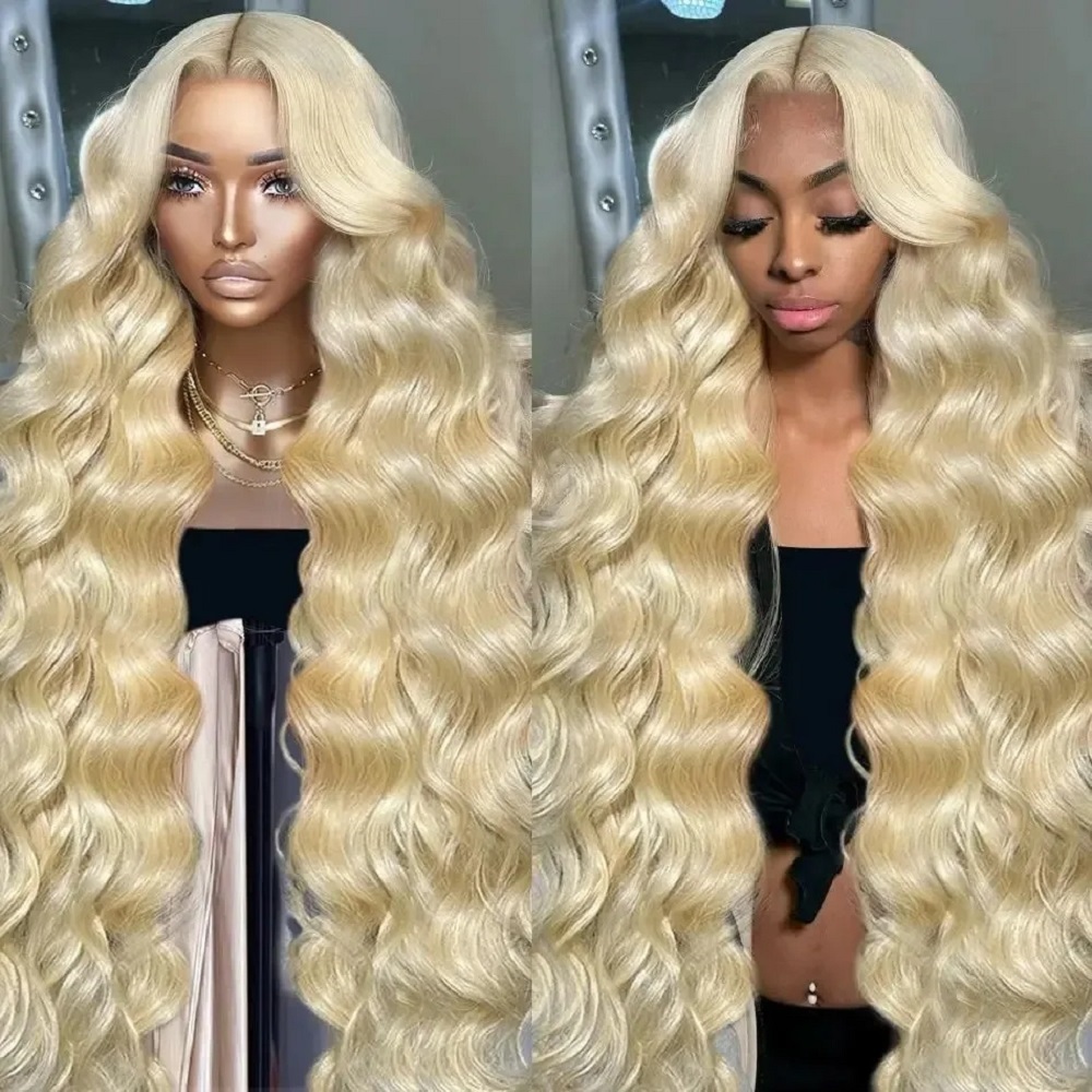 Lace Front Wig - วิกผมลูกไม้ด้านหน้า 46 นิ้ว สีบลอนด์ HD 13x4