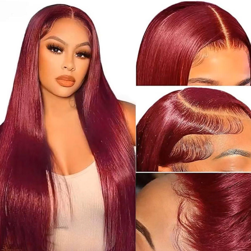 วิกผมแท้สีเบอร์กันดี 99J แบบผม - Lace Front Wig บทวิจารณ์และราคา